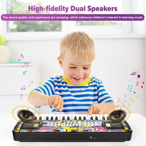 Miniatura 4 de M SANMERSEN Teclado de piano para niños, piano para niños, teclados musicales de 37 teclas, pianos electrónicos con soporte para libro de música
