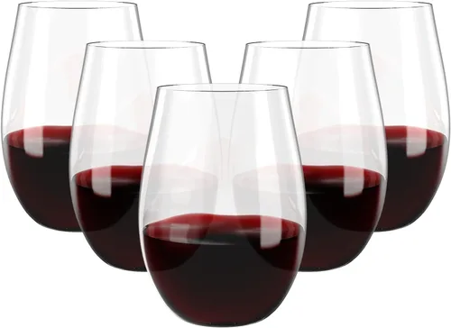 Miniatura 10 de FOCUSLINE Paquete de 32 copas de vino de plástico sin tallo, vasos de vino desechables transparentes de 12 onzas, copas de vino de plástico