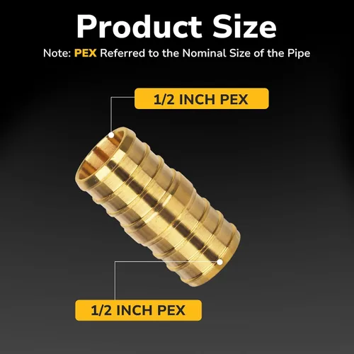 Miniatura 2 de Acoplamiento Pex de 1/2", Accesorios Pex, Accesorios de Engaste de Latón de Alta Resistencia para Tubos PEX con Construcción Resistente a Fugas