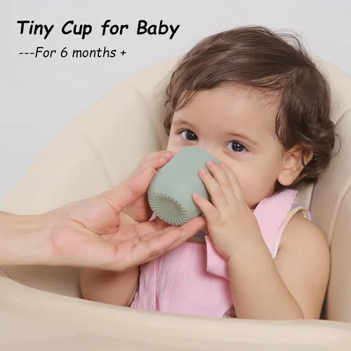 Miniatura 3 de Seposeve Vasos de silicona para bebés de 6 a 12 meses, 12 a 24 meses, paquete de 2 vasos de silicona pequeños de entrenamiento abierto para niños