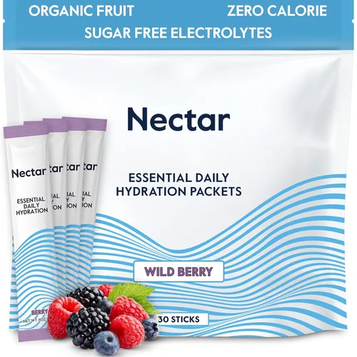 Miniatura 12 de Nectar - Sobres de hidratación - Sobres de polvo de electrolitos - Sin azúcar ni calorías - Polvo de electrolitos líquidos de frutas orgánicas