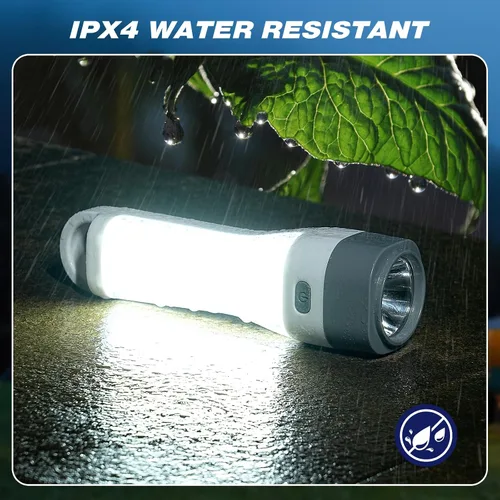 Miniatura 4 de TANSOREN Linterna LED solar para cortes de energía, linternas de camping recargables con lúmenes altos, 5 modos, luz táctica potente y brillante