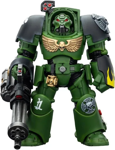 Miniatura 15 de JOYTOY Warhammer 40,000 1/18 Figura de acción Salamanders Terminator 1 con espada de poder y bolter de tormenta, modelo de colección de regalos
