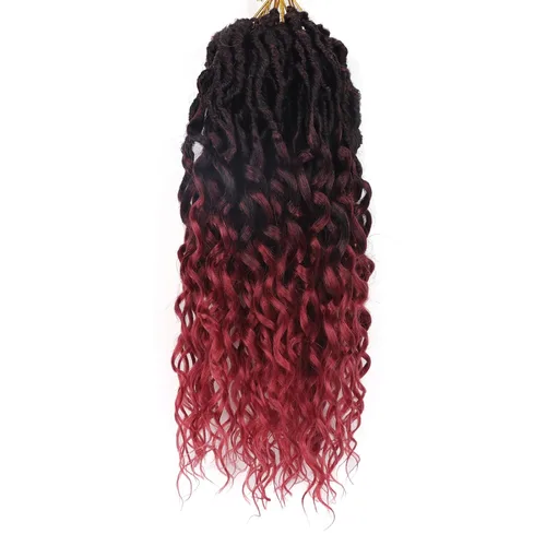 Miniatura 61 de Cabello de ganchillo para mujeres negras Goddess Locs de 14 pulgadas 8 paquetes 613 Locs falsos suaves preenganchados trenzas de ganchillo cabello