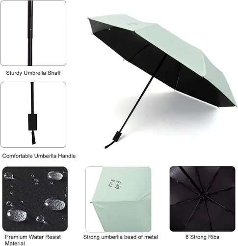 Miniatura 3 de Xiuying Feng Paraguas de viaje a prueba de viento ligero sol y lluvia paraguas para mujeres y hombres protección UV varios colores regalos