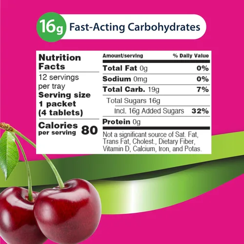 Miniatura 3 de TRUEplus Soft Tabs Tabletas de glucosa, masticables, sabor Cherry Pop, 0.64 onzas de carbohidratos de acción rápida, sin grasa, sin gluten, Boost