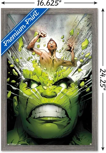 Miniatura 3 de Trends International Marvel Comics - Póster de pared de The Incredible Hulk - Cover #171, 14.725 x 22.375 pulgadas, versión enmarcada de madera