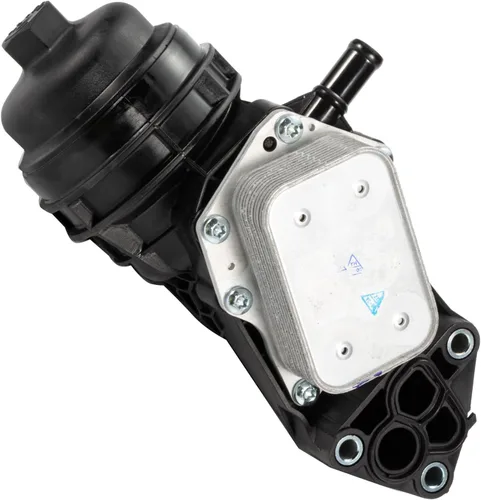 Miniatura 7 de Carcasa de filtro de enfriador de aceite del motor plateada Compatible con Mercedes-Benz A35 AMG 2020-2021, A220 2019-2021, GLB250 2020-2021, GLA45
