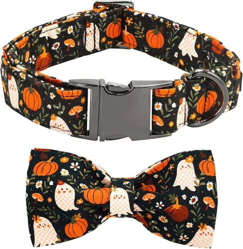 Miniatura 12 de Collar para perros - Rugby con flores Collar para mascotas con lazos para perros Corbatin para mascotas Collar para perros ajustable Collar