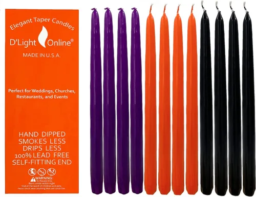 Miniatura 35 de D'light Online Elegantes Velas Cónicas de Otoño Estacional de 10 Pulgadas de Calidad Premium - Sin Perfume, Velas Cónicas Sumergidas a Mano, Sin