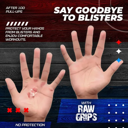 Miniatura 8 de JerkFit Raw Grips 3.0, Agarres de Gimnasia de Cuero de 2 Dedos - Agarres para Dominadas para Protección de Manos en Entrenamiento Cruzado - Agarres