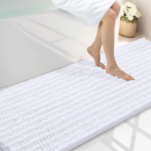 Miniatura 60 de Smiry Alfombras de Baño 24x16 pulgadas, Alfombras de Baño de Chenilla Extra Suaves y Absorbentes, Respaldo de Goma Antideslizante, Lavable a Máquina