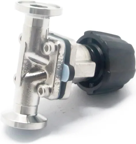 Miniatura 4 de QiiMii SS316 Tri clampmini válvula de diafragma 1/2" con membrana de EPDM+PTFE, válvula de membrana de abrazadera 1/2" con brida de abrazadera 25,2
