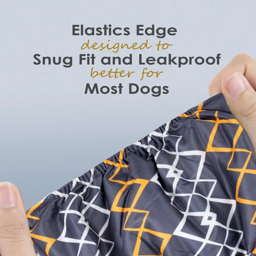 Miniatura 4 de wegreeco Pañales lavables para perros machos (patrón elegante), paquete de 3 (negro geométrico, M)