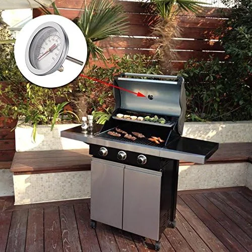 Miniatura 8 de Medidor de termómetro para barbacoa, 2 unidades, para barbacoa y ahumador, termómetro de temperatura, paquete de 2