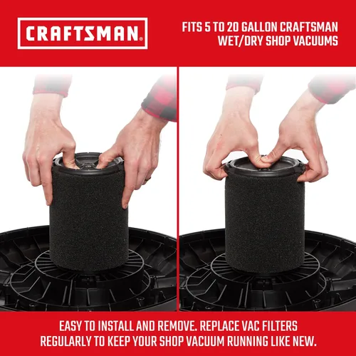 Miniatura 3 de CRAFTSMAN CMXZVBE38773 Filtro genuino para aspiradora húmeda y seca de aplicación húmeda para la mayoría de aspiradoras CRAFTSMAN de 5 a 20 galones