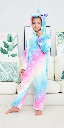 Miniatura 3 de Pijama de unicornio unisex para niños, enteritos para disfraz, Halloween