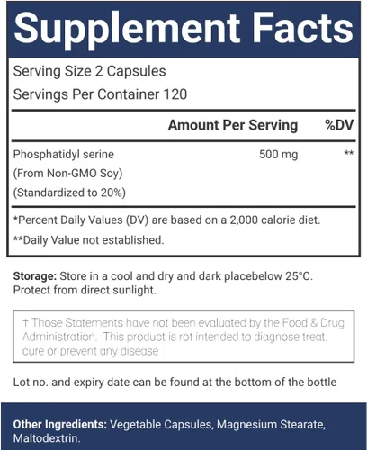Miniatura 6 de Fosfatidilserina, 500 mg, 240 cápsulas vegetarianas 100% vegetarianas, sin OMG y sin gluten
