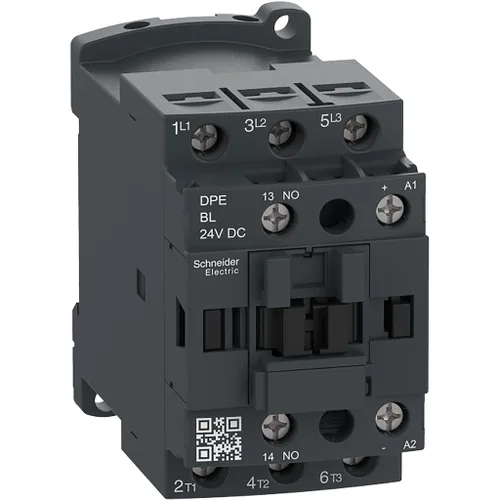 Schneider Electric DPE09BL Easy TeSys IEC Contactor Bobina de 24 VCC | Contactor HVAC y CA, compresores, bombas y más con terminales de abrazadera