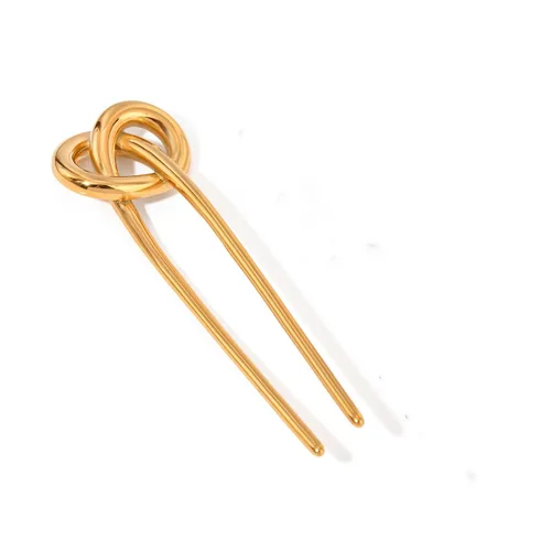 Horquillas vintage de oro francés – Horquillas elegantes para el cabello, palillos de metal, moños y chignon para mujer, acero inoxidable chapado en