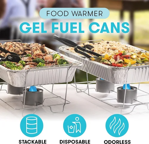 Miniatura 3 de 12 latas de gel calentadoras de alimentos para rocar platos, calentadores de alimentos para bufé, quemadores para calentar alimentos, platos