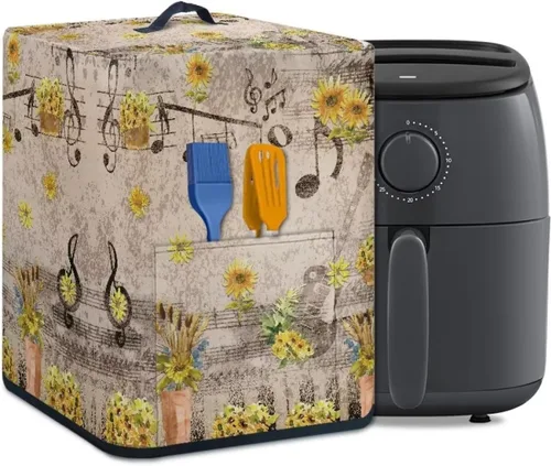 Miniatura 14 de Cubierta para freidora de aire con diseño de estrella de mar de playa, funda protectora rectangular con bolsillo y asa para olla a presión