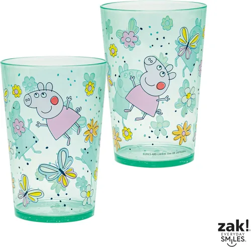 Miniatura 7 de Zak Designs Peppa Pig - Juego de vasos anidables para el hogar, vasos de plástico sin BPA de 14.5 onzas, paquete de 4