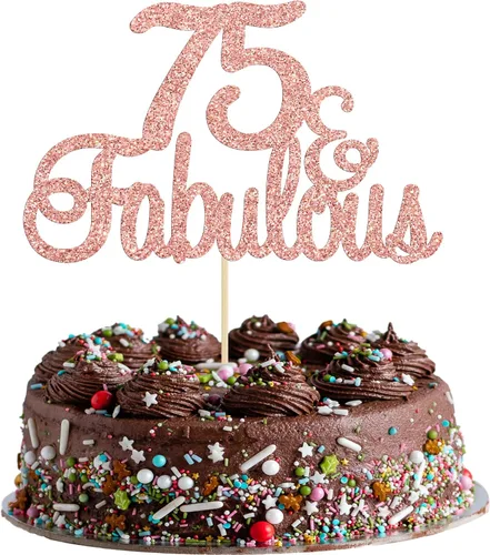 Miniatura 22 de Gyufise 1 decoración de pastel de 10 y fabulosa decoración de pastel de oro rosa con purpurina de diez y fabulosos adornos para tartas de feliz 10º
