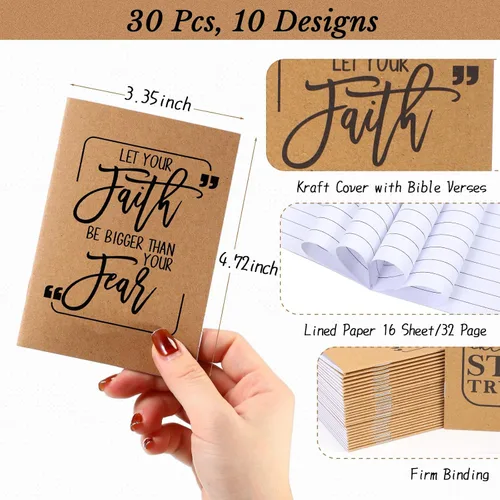 Miniatura 2 de Fulmoon 30 mini cuadernos a granel pequeños inspiradores de bolsillo y mini diarios a granel para regalos de agradecimiento a los empleados, bloc