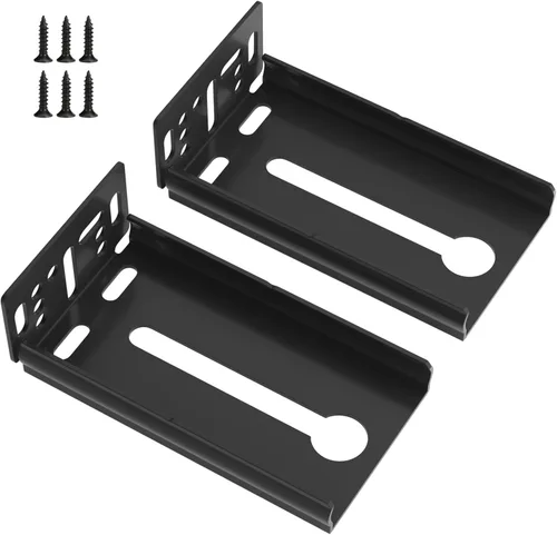 Miniatura 8 de LONTAN 6 pares de soportes de montaje trasero para deslizadores de cajón, soportes de metal negro para guías de gabinete, pista de cajón de cocina