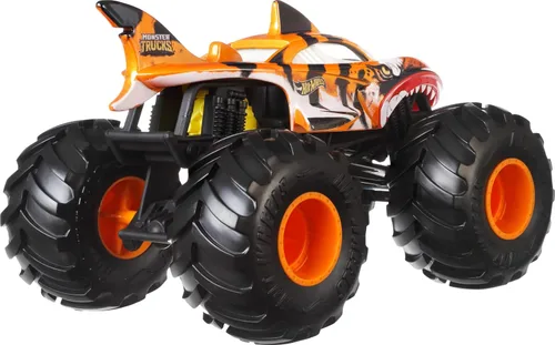 Miniatura 4 de Hot Wheels Monster Trucks, camión monstruo de gran tamaño, camión de juguete fundido a presión a escala 1:24 con ruedas gigantes y diseños geniales