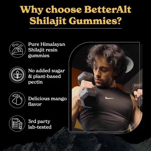 Miniatura 4 de Better Alt Gomitas Shilajit puras del Himalaya con Shilajit Grado dorado de alta potencia 60 gomitas para impulso de energía y apoyo