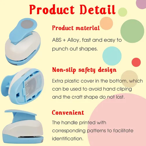 Miniatura 6 de Ecohu Perforadora Circular de 1 Pulgada para Manualidades, Perforadora de Papel en Forma de Círculo, Perforadora de Palanca para Manualidades