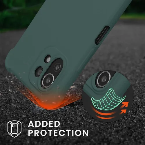 Miniatura 2 de kwmobile Funda cruzada compatible con Xiaomi 11 Lite (5G) NE/Mi 11 Lite (5G) - Funda de silicona TPU con correa - Verde musgo
