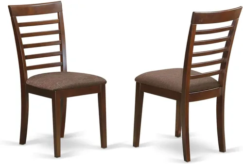 Miniatura 3 de East West Furniture DLML3-MAH-C - Juego de comedor de 3 piezas que contiene una mesa de comedor redonda con gotas y 2 sillas tapizadas de tela