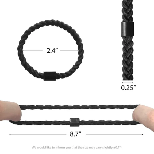 Miniatura 5 de HAVHAF Lazos trenzados para el cabello para hombres, para moños, rizados, gruesos, densos, elásticos para el cabello para chicos, sin daños y Negro