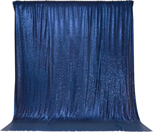 Miniatura 35 de PartyDelight Cortinas de fondo de lentejuelas color azul bebé, 2 paneles de 2 x 8 pies, alta densidad de 0.118 in, fondo de lentejuelas brillantes