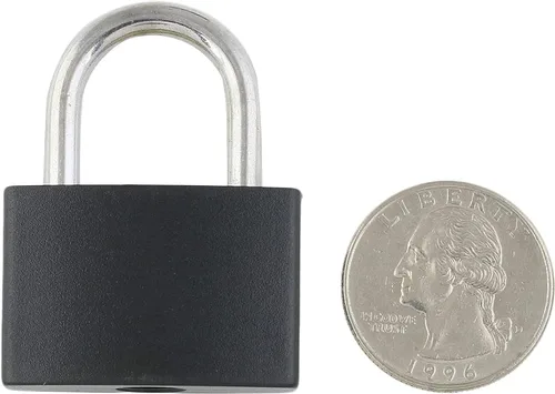 Miniatura 4 de 3 piezas de candado de metal sólido de latón macizo, mochila, diario, joyero, manualidades, cerradura de enseñanza escolar con llave y cubierta Azul