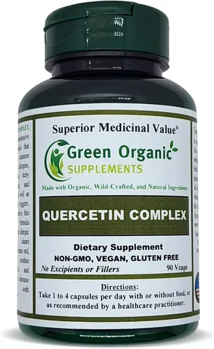 Green Organic Supplements Complejo de quercetina, 90 VCaps, alta absorción, sin OMG, sin gluten | Apoya la salud y el sistema inmunológico