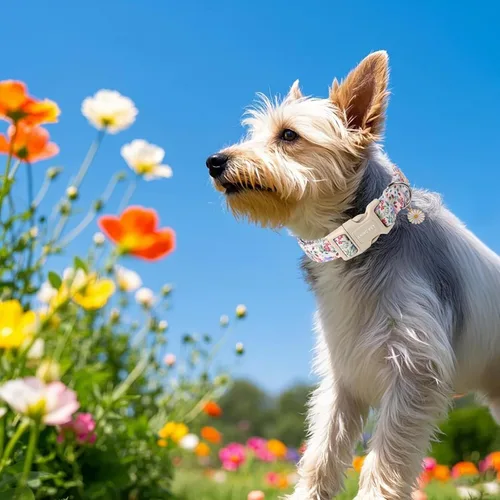 Miniatura 85 de Aring Pet Collar de algodón, lindo, con hebilla de liberación rápida, para bodas, para perros pequeños, medianos y grandes, rosa Terciopelo rosa