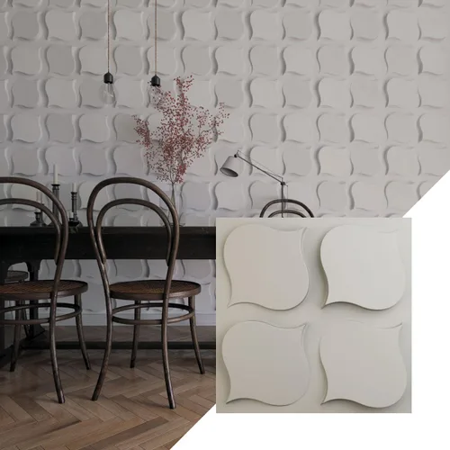Miniatura 11 de Ekena Millwork WP20X20CVWH 19 5/8 pulgadas de ancho x 19 5/8 pulgadas de alto Clover EnduraWall Decorativo 3D Panel de Pared Cubre 2.67 pies