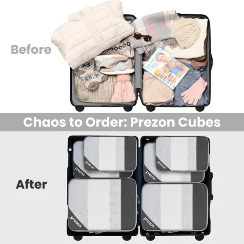 Miniatura 7 de Juego de 8 juegos6 juegos4 cubos de compresión para viajes, artículos esenciales ligeros de viaje para vacaciones, accesorios de viaje para maleta