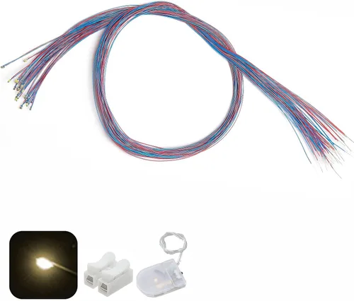 Miniatura 11 de 50 piezas pre-cableadas micro LED pre-soldadas 0402 SMD LED con accesorios de montaje para la construcción de modelos principiantes