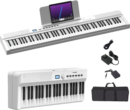 Miniatura 9 de Teclado de Piano Plegable Mejorado, Teclado Semi Pesado de 88 Teclas de Tamaño Completo con Soporte para MIDI y Bluetooth, Teclado de Piano Plegable