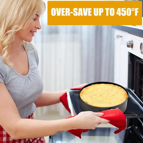 Miniatura 5 de Molde desmontable de 10 pulgadas para hornear, redondas, a prueba de fugas, antiadherentes, extraíbles, para pasteles, tartas de queso, pizza