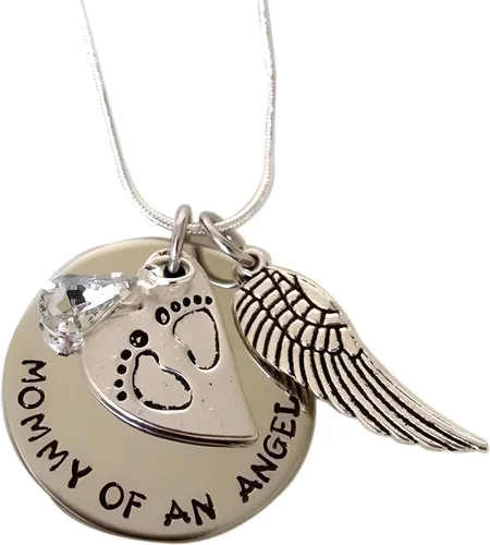 Blingsoul Angel Wings Miscarriage Necklace Memorial - Rivr dal Pendant Charm Necklace Merchandise Jewelry Gifts for Women
