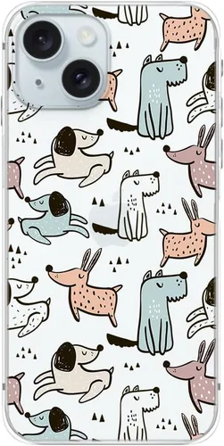 Blingy's Funda para iPhone 15, lindo diseño de perro de dibujos animados, divertido estilo de mascota, diseño de animales divertidos, funda Perros