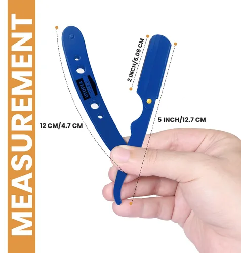 Miniatura 2 de Utopia Care Navaja de afeitar profesional de borde recto con 100 cuchillas, color azul