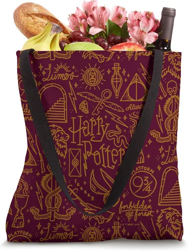 Miniatura 4 de Harry Potter Icons Line Art - Bolsa de mano con collage