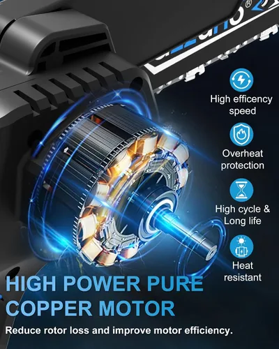 Miniatura 4 de AZZUNO Mini motosierra, motosierra eléctrica portátil de 6 pulgadas, inalámbrica, pequeña motosierra de mano con 2 baterías recargables y 2 cadenas